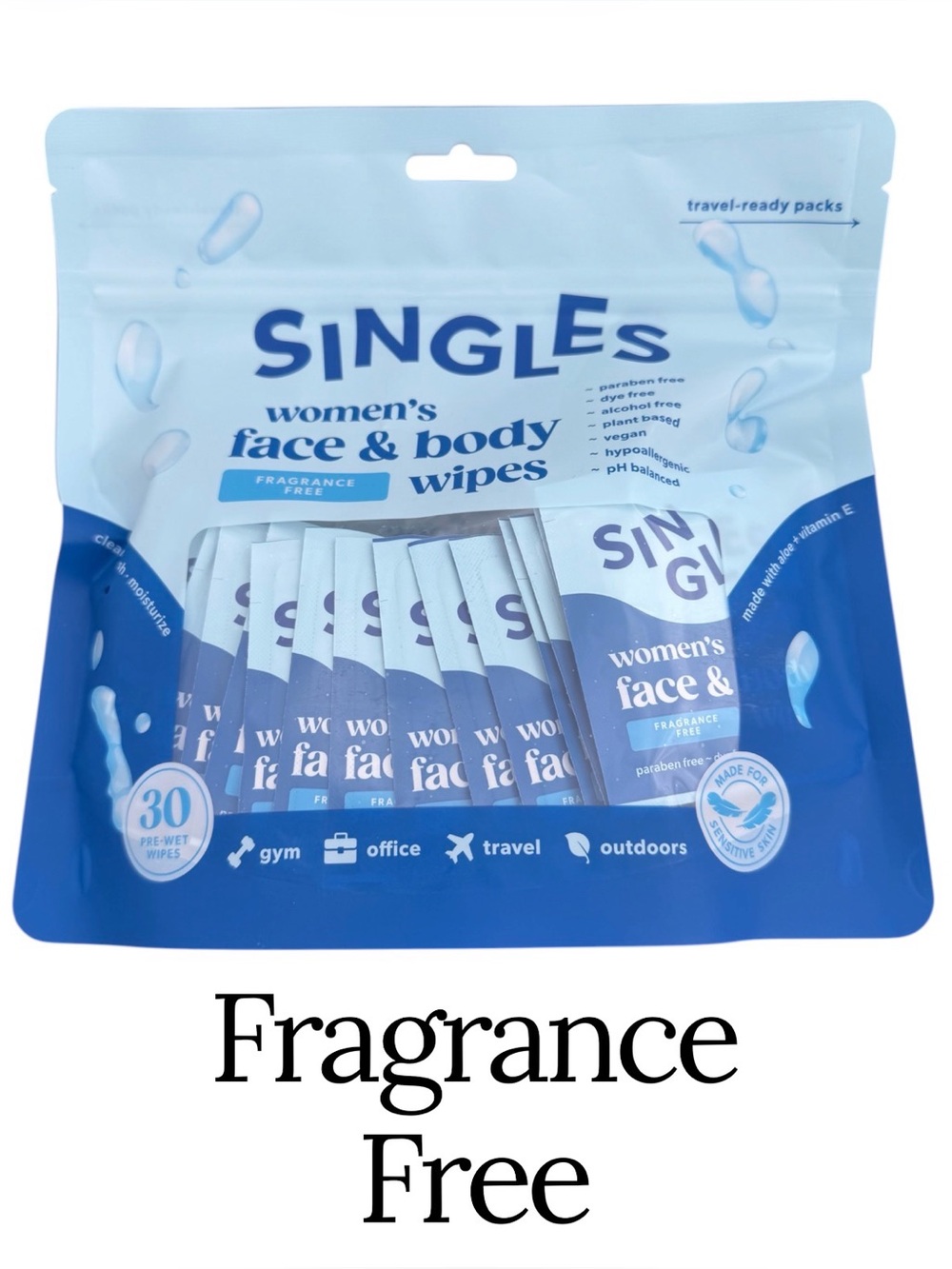 Singles pH Balanced 30ct Women’s Face & Body Wipes - Picture 2 of 5